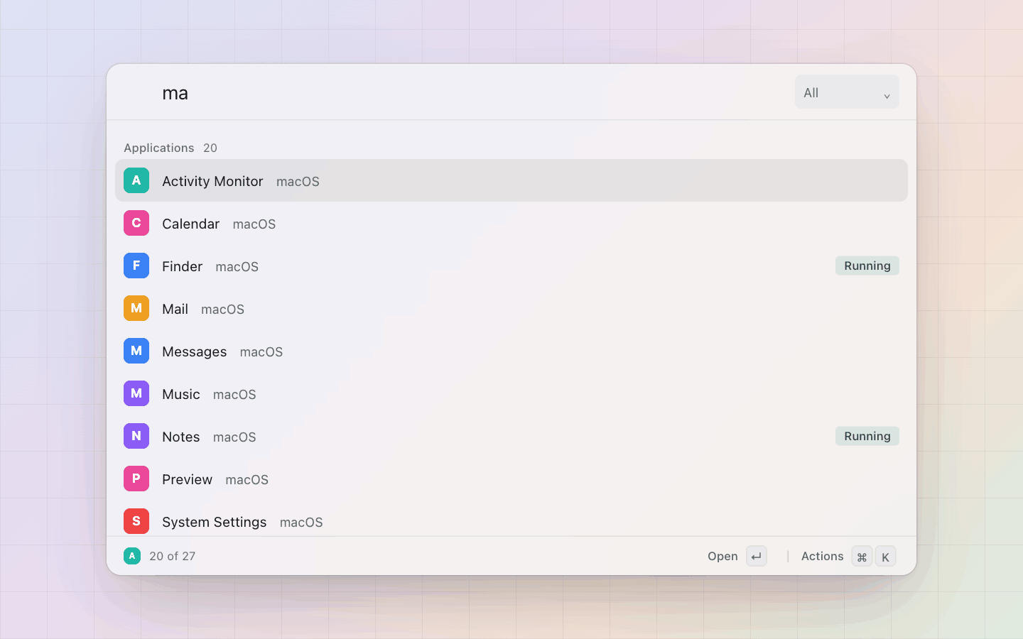 Applications: Typing at the root: the name, the bundle id and the display name all match