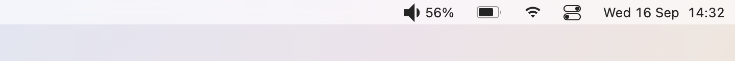 Audio on the menu bar