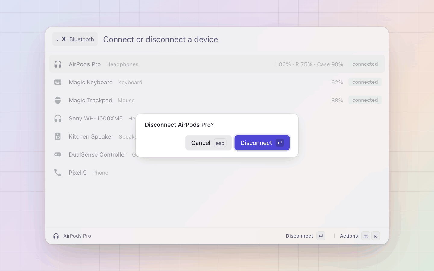 Bluetooth: Disconnect asks first