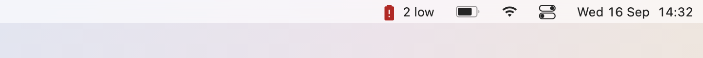 Bluetooth on the menu bar