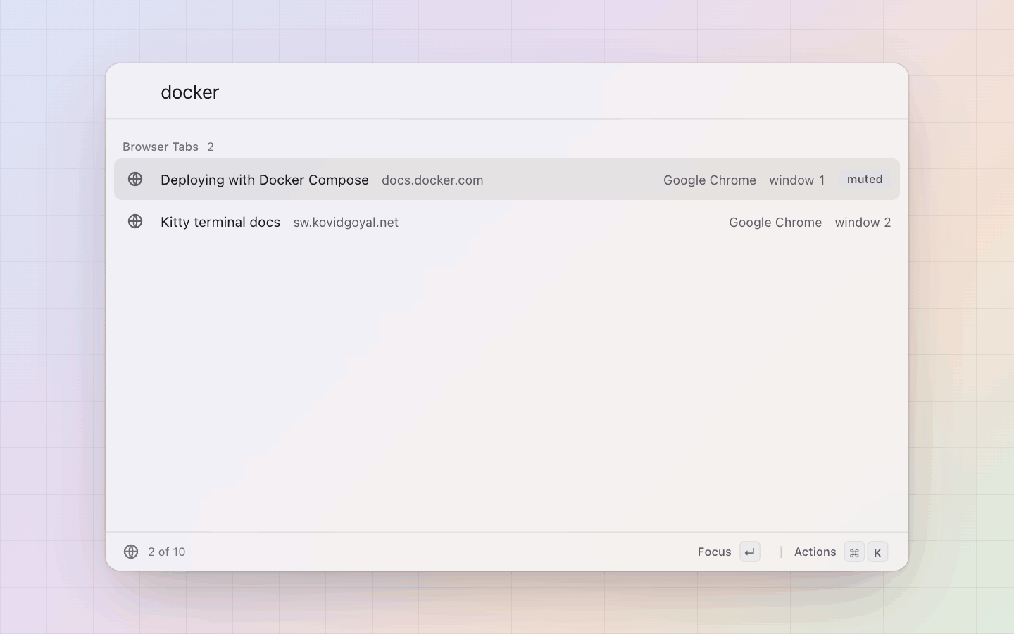 Browser Tabs: Live: tab titles are root results, so part of one typed at the root finds it
