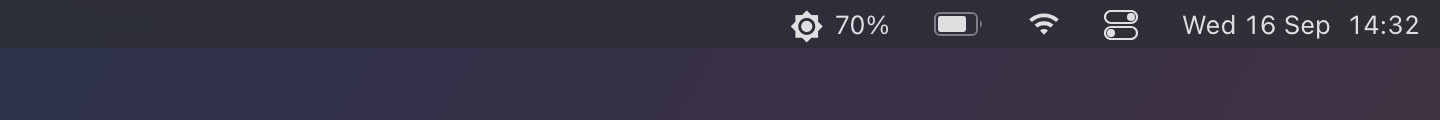 Displays on a dark menu bar
