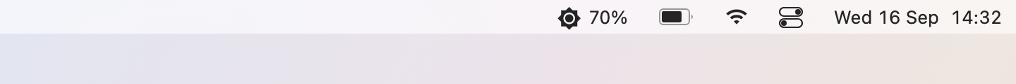 Displays on the menu bar