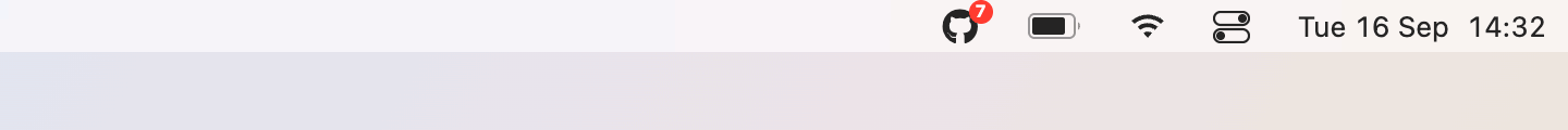 GitHub: The same item on a light menu bar