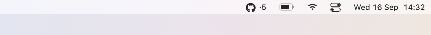 GitHub on the menu bar