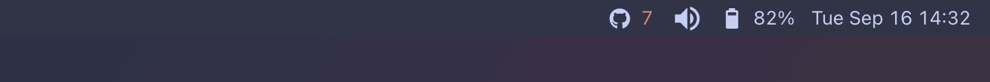 GitHub: On sketchybar: the glyph and the count in red on the label