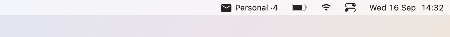 Gmail on the menu bar