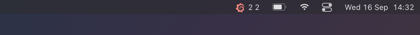 Grafana on a dark menu bar