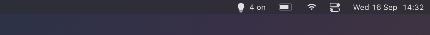 Hue on a dark menu bar