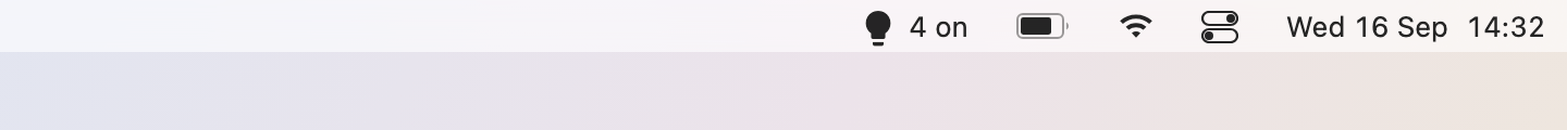 Hue on the menu bar