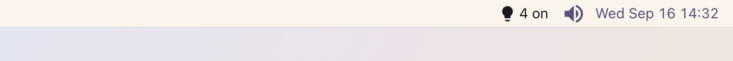 Hue: On sketchybar: the bulb and the count on the label