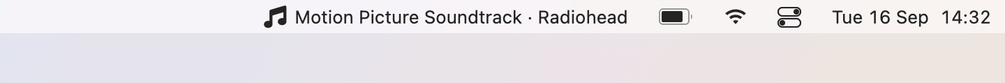 Now Playing: The same item on a light menu bar