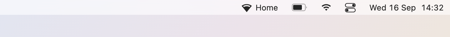 Network on the menu bar