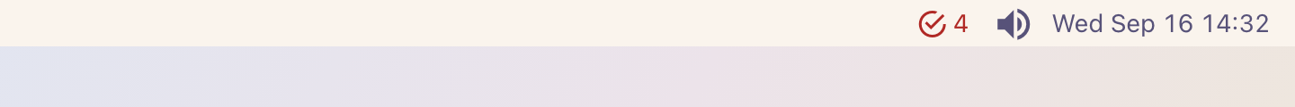 odak: On sketchybar: the glyph and the count, red for the overdue one