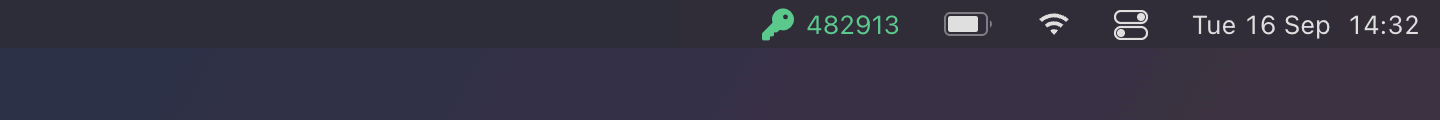 Verification Codes: On the menu bar: the code that just arrived, in green, for a minute