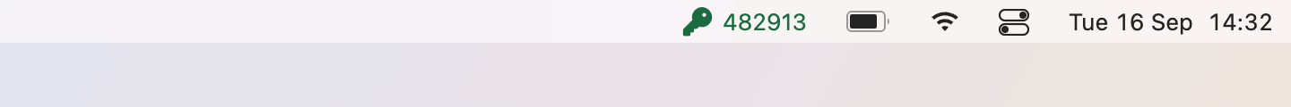 Verification Codes: The same item on a light menu bar