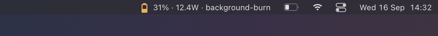 Battery & Power on a dark menu bar