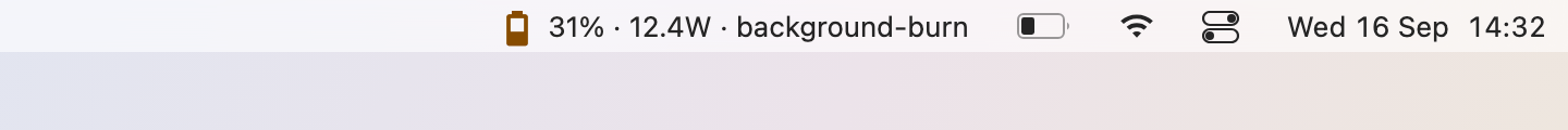 Battery & Power on the menu bar