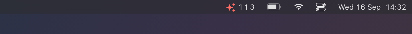 Sessions on a dark menu bar