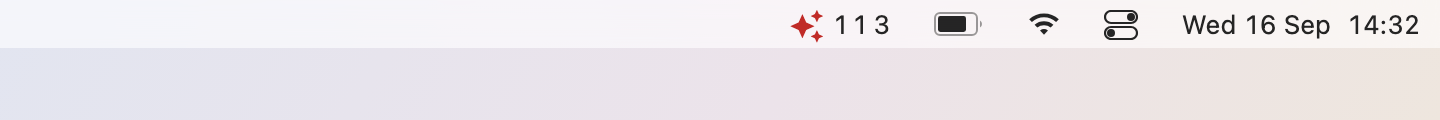 Sessions on the menu bar
