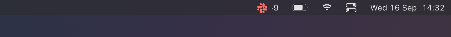 Slack on a dark menu bar