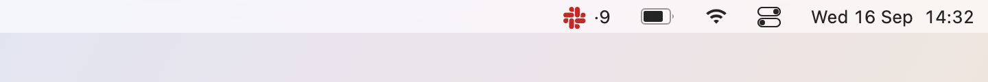 Slack on the menu bar