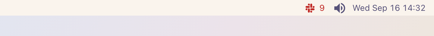 Slack: On sketchybar: the glyph and the count, red while a direct message waits