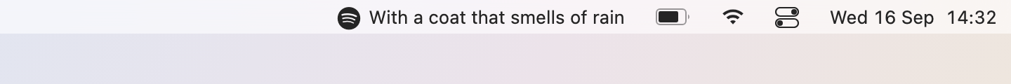 Spotify on the menu bar