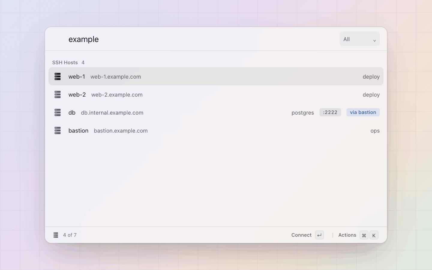 SSH Hosts: The real host name finds the alias from the root