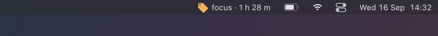 States on a dark menu bar