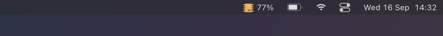 Stats on a dark menu bar