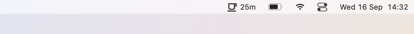 System on the menu bar