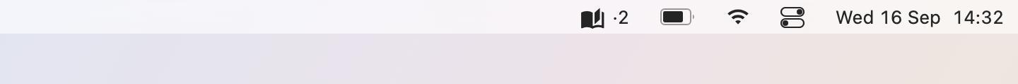 tela on the menu bar