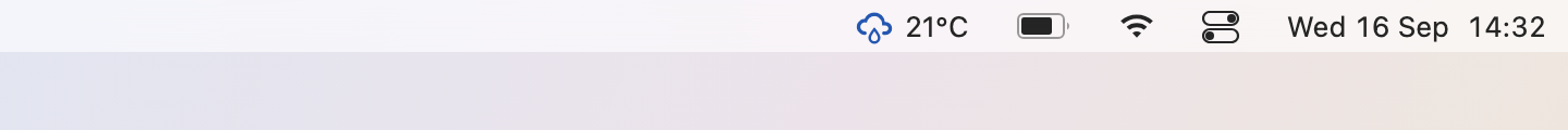 Weather on the menu bar