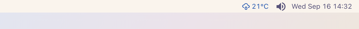 Weather: On sketchybar: the weather glyph and the temperature