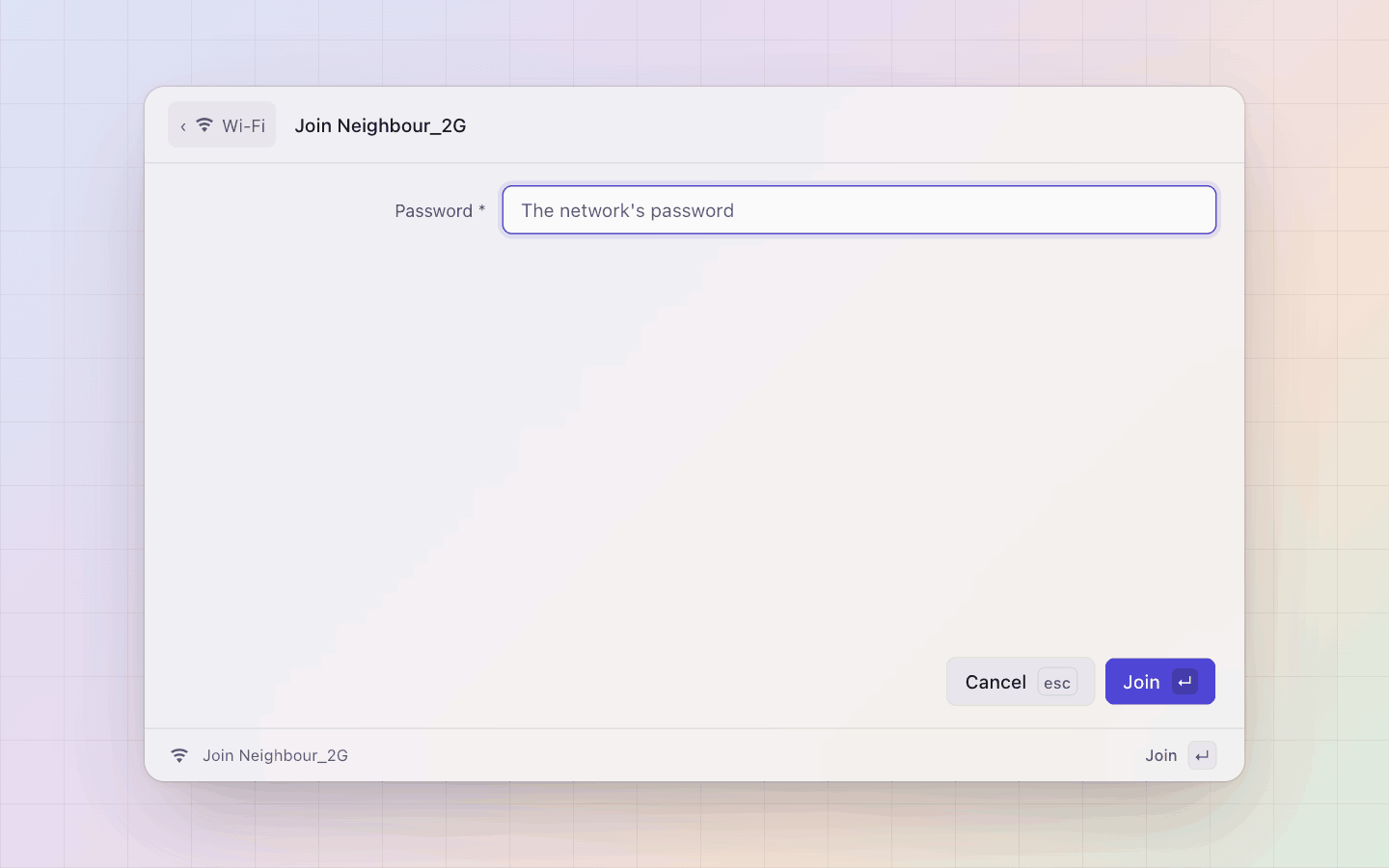 Wi-Fi: A secured network that is not saved asks for its password